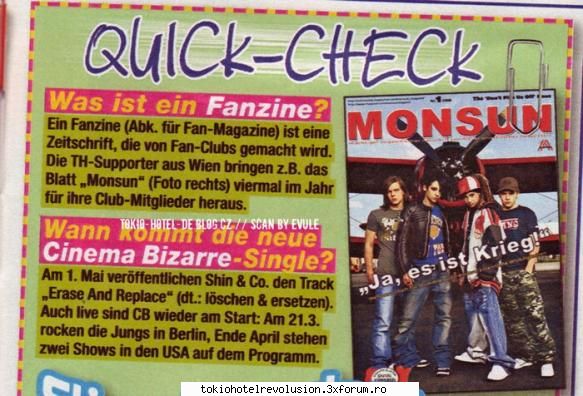News updates - si un articol...cred ca astea vor aparea si in - Tokio Hotel